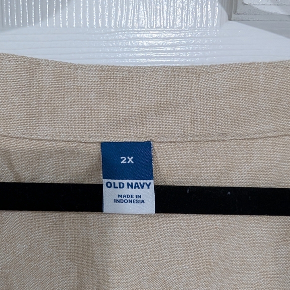 NWT Old Navy Beige Sleeveless Linen-Blend Crop Top in Size 2X - Picture 2 of 9